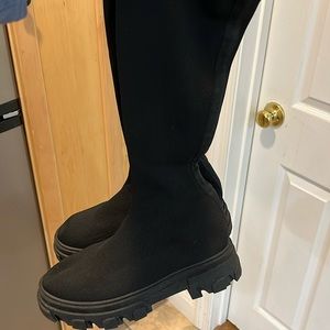 Knee high black boots